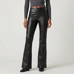 Genuine Leather Black Dress Pants